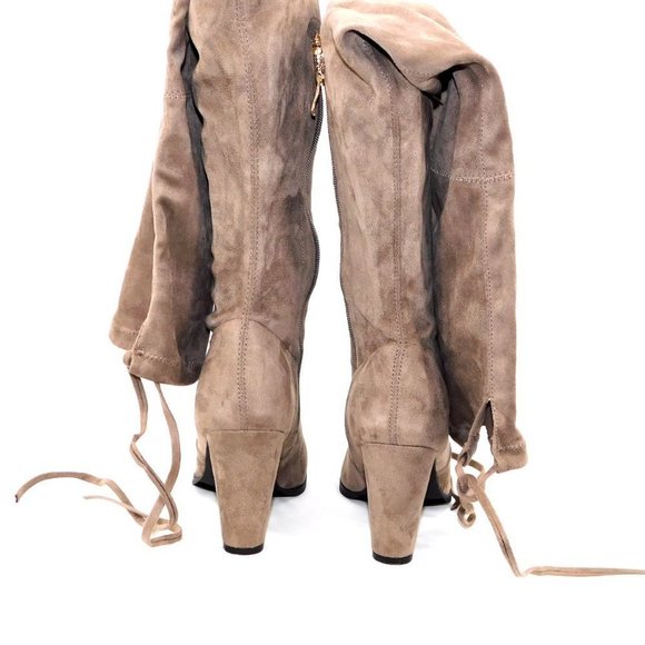 Catherine Malandrino "Sorcha" Taupe Over the Knee Boots - Picture 10 of 14